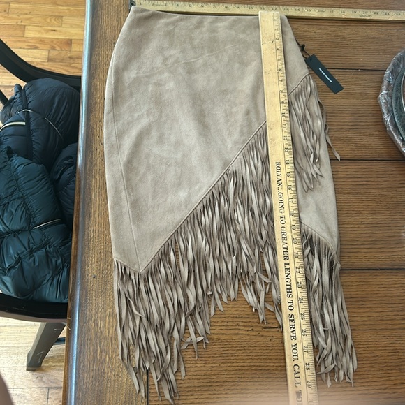 Express Tan Fringe Skirt - Picture 8 of 8